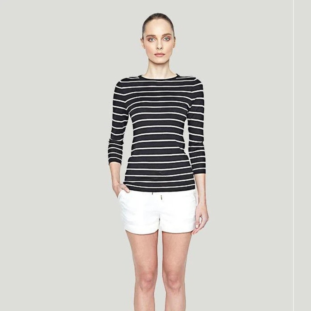 Maison de Papillon Lily Striped Silk Sweater